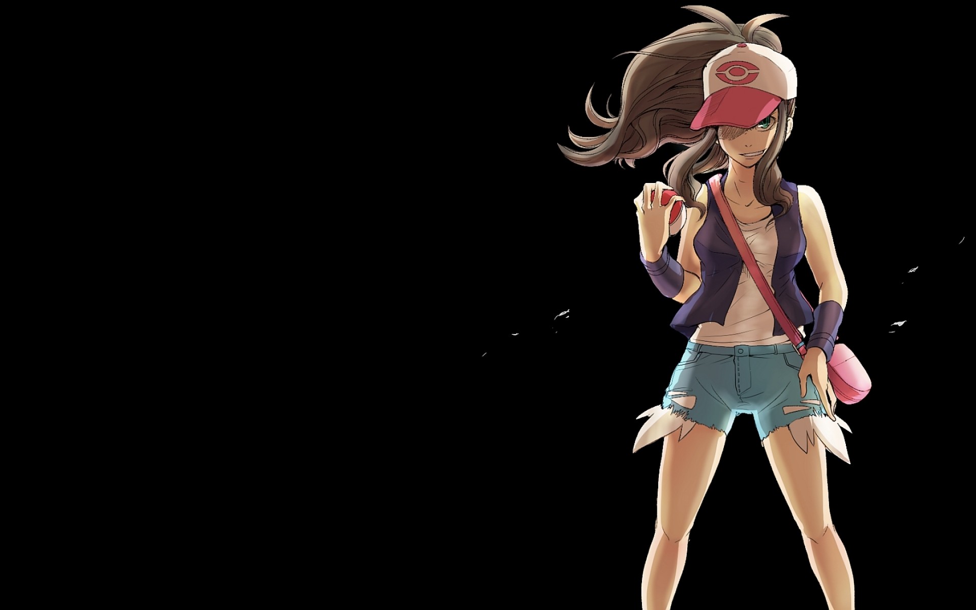 Brutes Pokemon Poke Balls Anime Girls Denim Shorts Black
