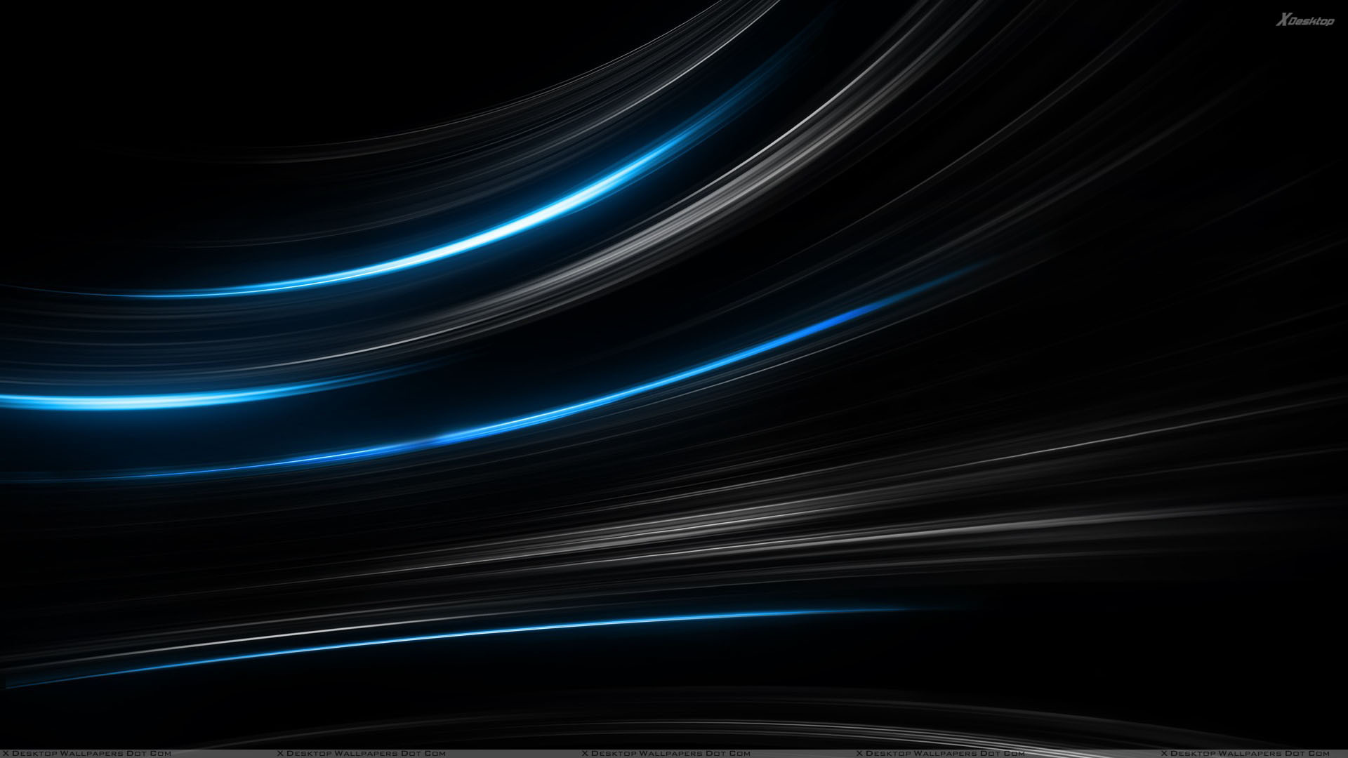 Abstract black background with glowing blue streaks, perfect for a cool and modern wallpaper