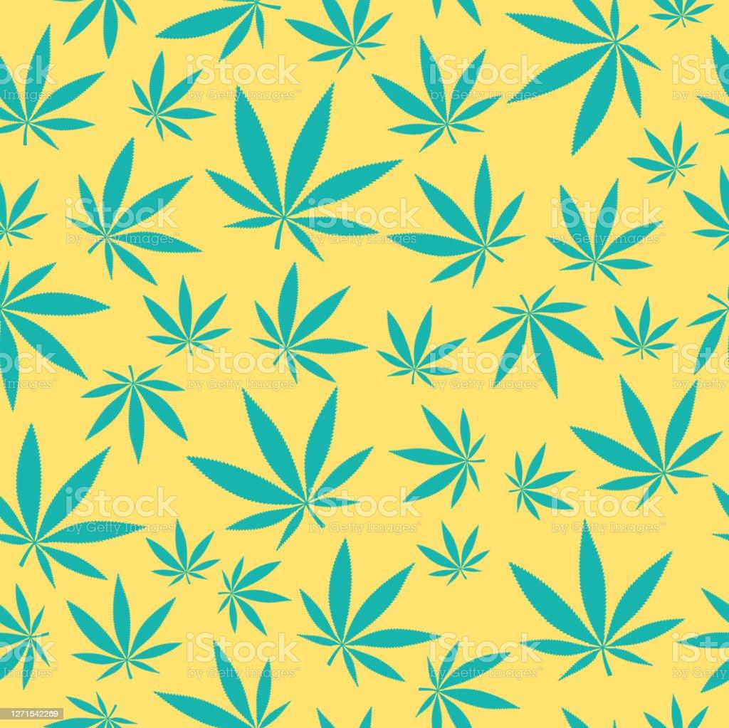 Seamless Marijuana Cannabis Leaf Background Pattern Stock