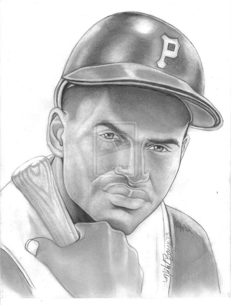 Roberto Clemente Drawing By Bannercourt
