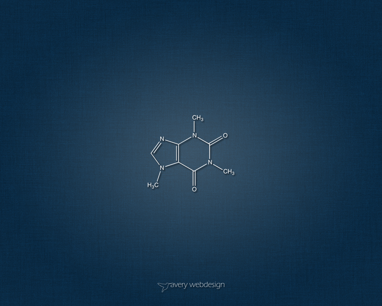 Caffeine Molecule Denim Wallpaper In Blue By