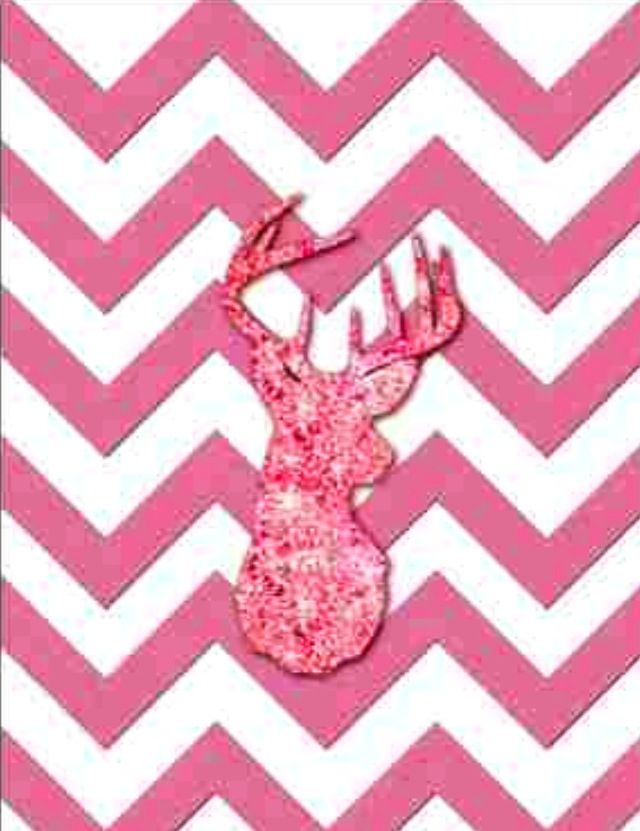 Pink Chevron Glitter Buck iPhone Wallpaper