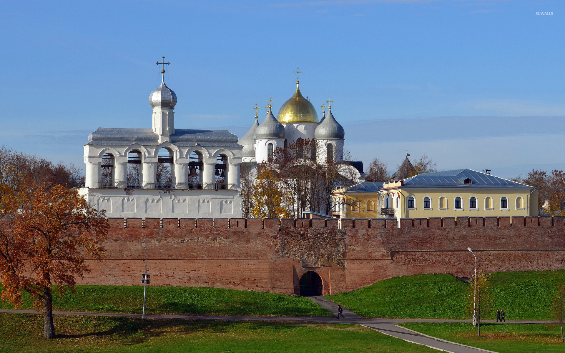 Orthodox Church Surrounded By An Old Brick Wall Wallpaper World
