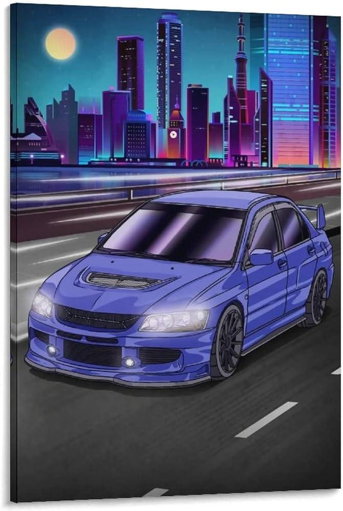 Amazon Jdm Japanese Blue Sport Car Street Scene Wallpaper