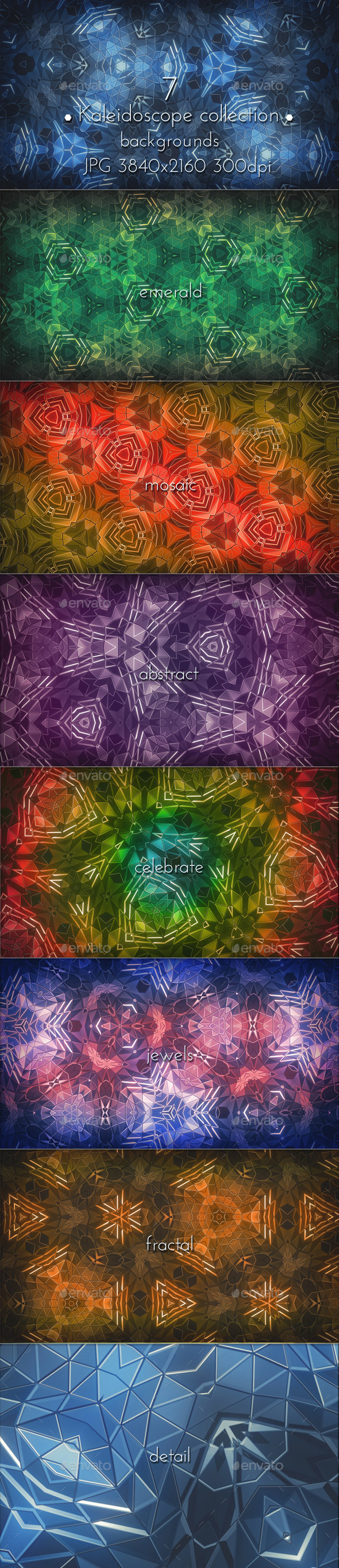 Kaleidoscope Mosaic Patterns Background