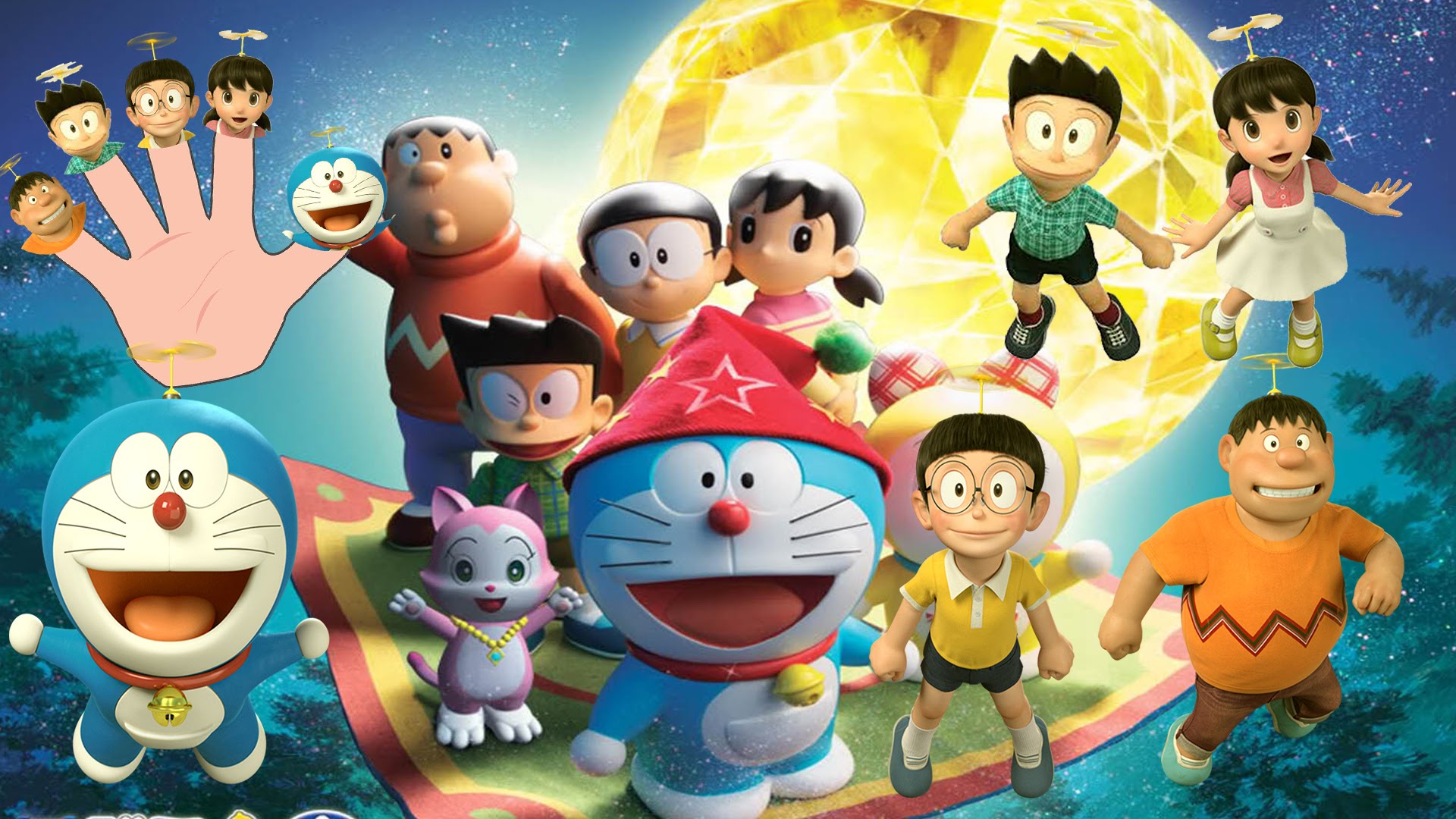 Doraemon 3d Finger Family Nursery Rhymes Kidsf
