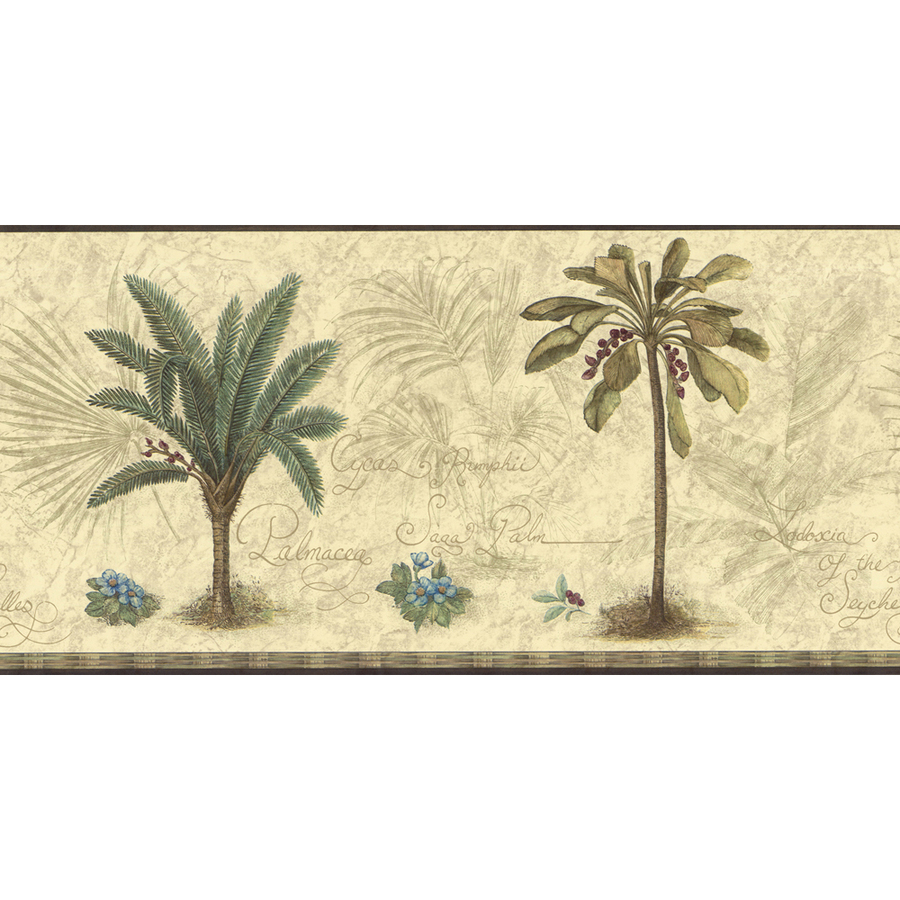 Palm Tree Border Paper Green Prepasted