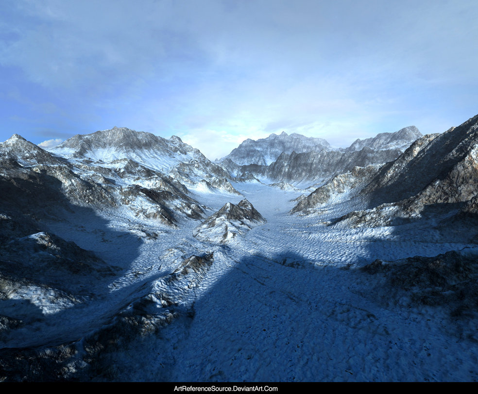 Free Stock Background Winter Mountain Scene by ArtReferenceSource on