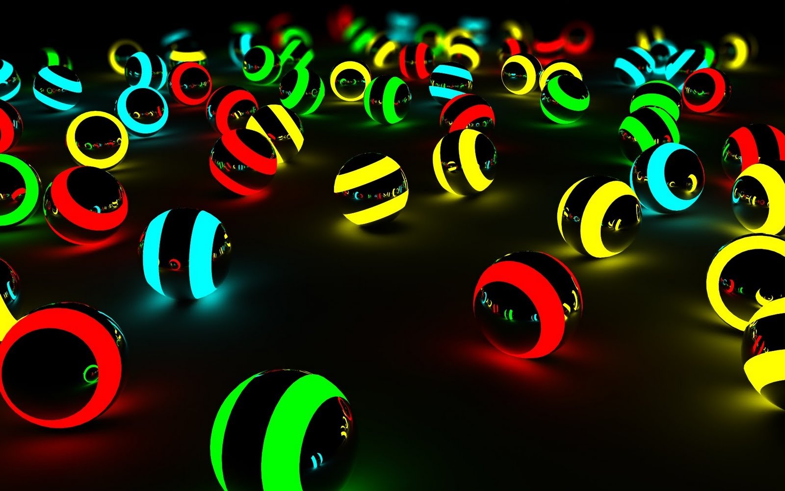 3D Balls Glow Colors Dark HD Wallpapers Epic Desktop Backgrounds 1600x1000