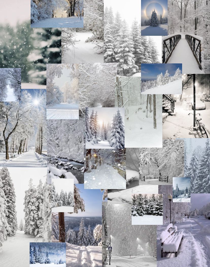 Snow Collage Winter Wallpaper