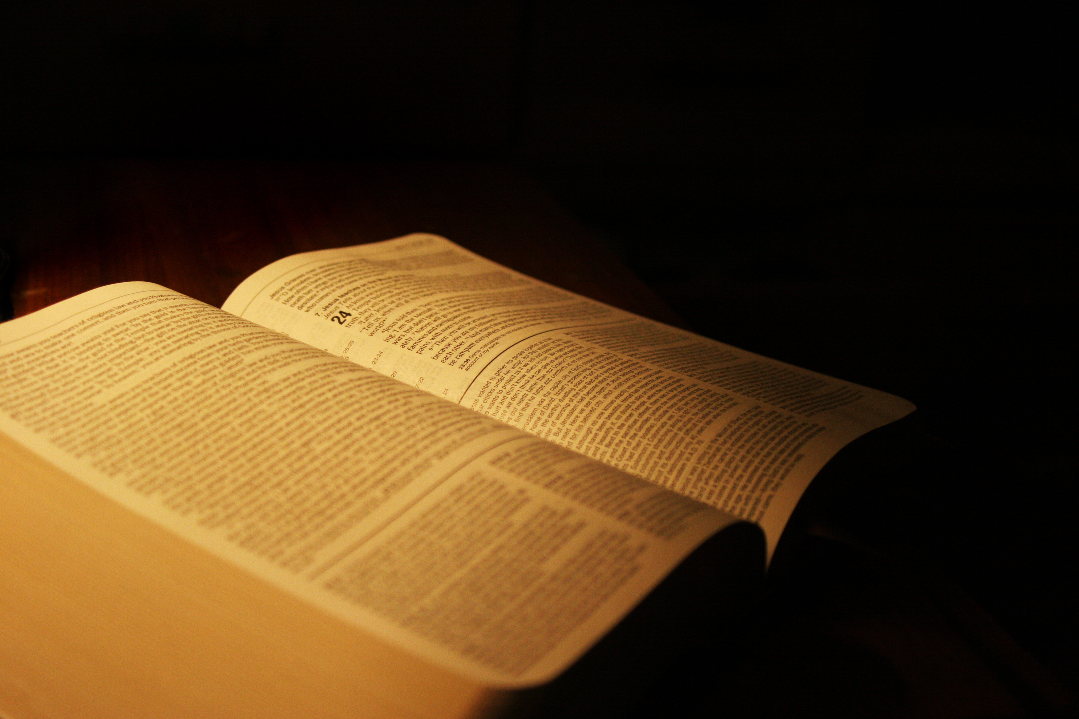 Bible Book On Black Background All