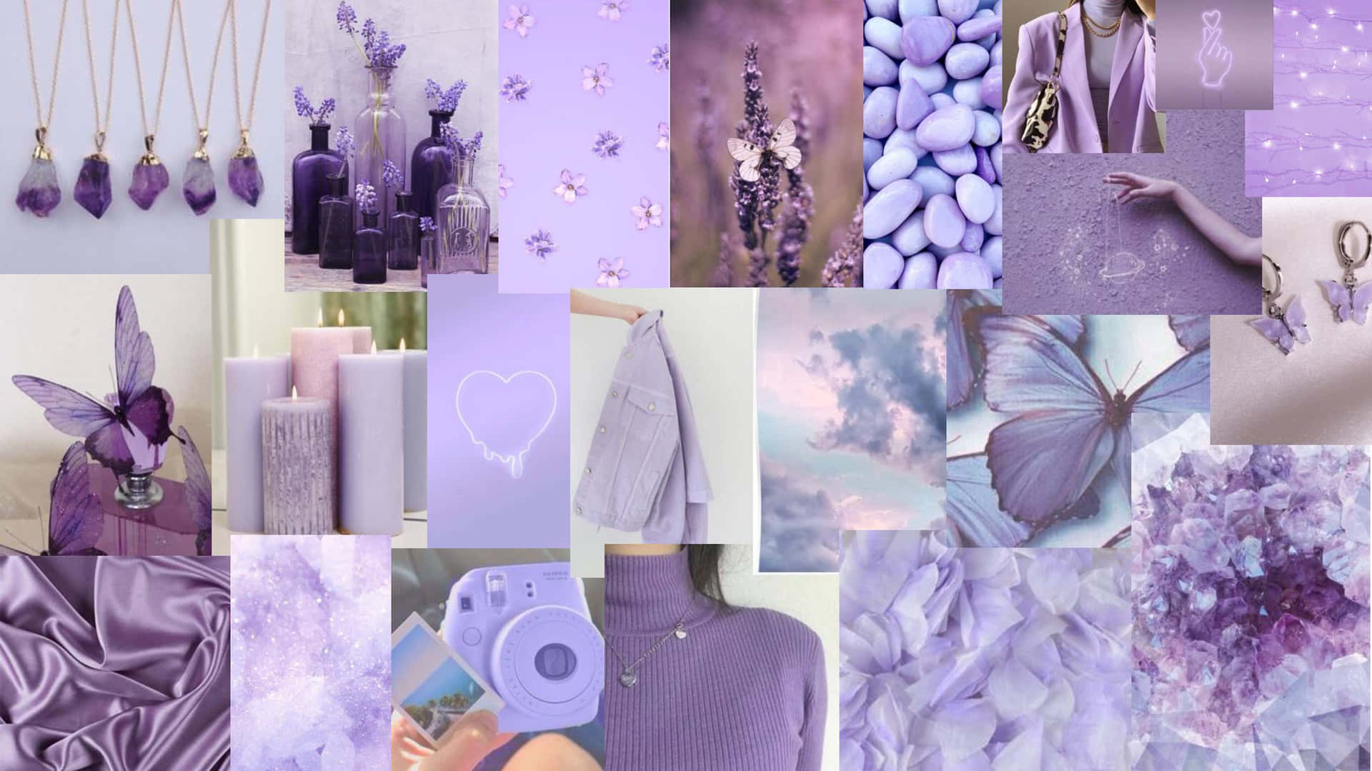 Purple Aesthetic Collage Wallpaper