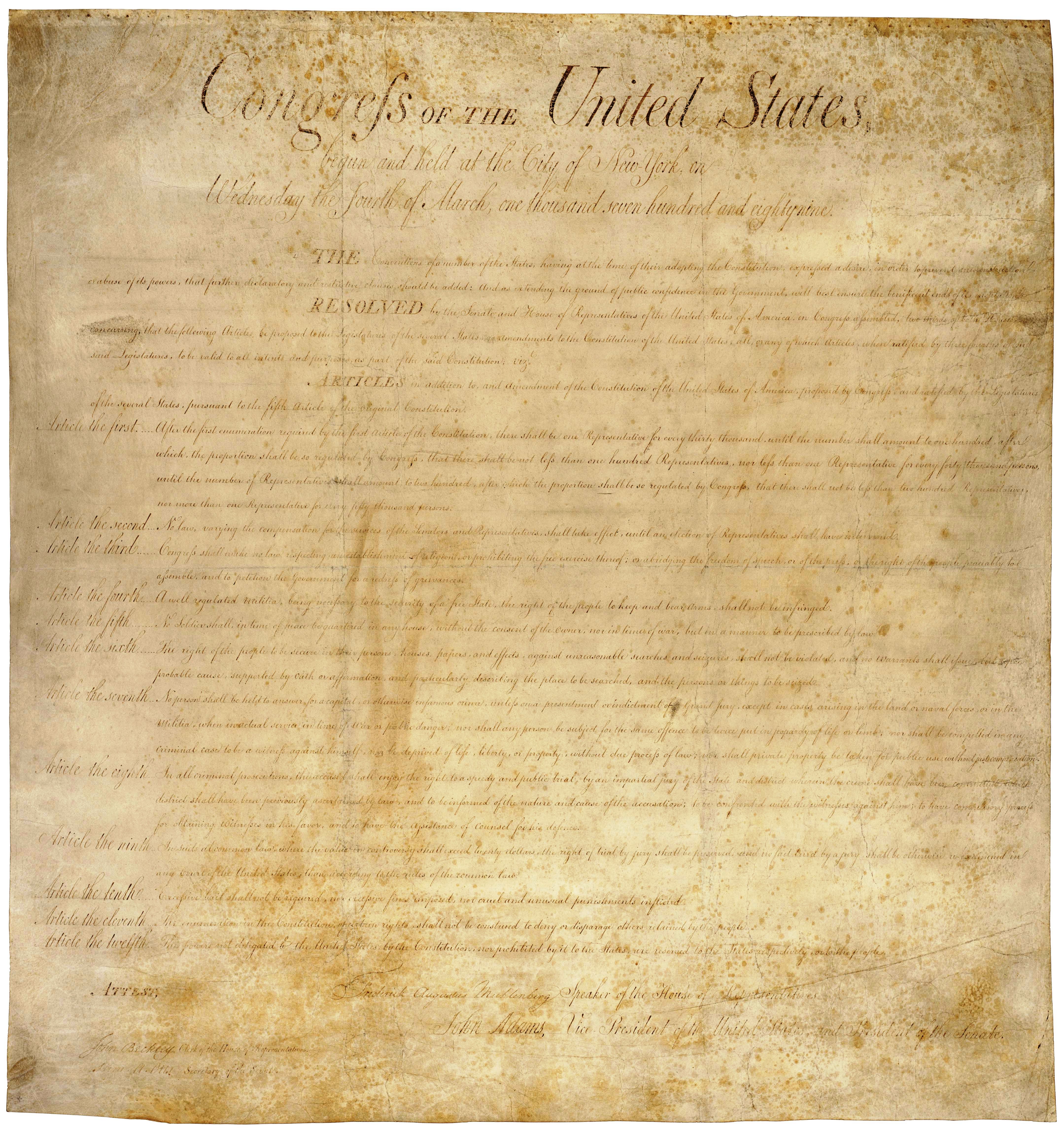 The United States Constitution Amendments In History