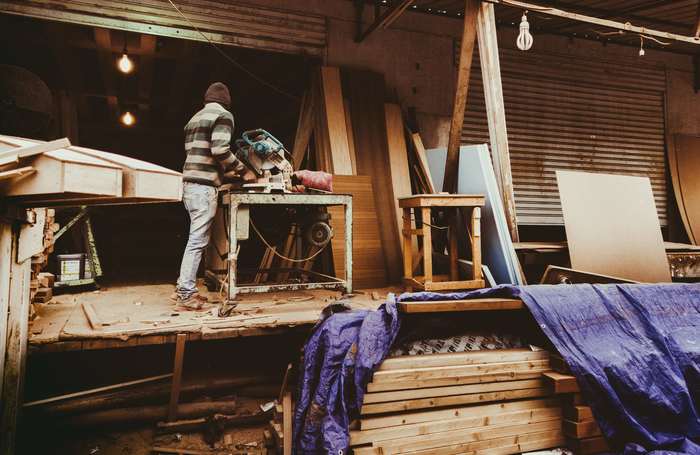 Adult Architecture Building Carpenter Carpentry Furniture Grinder Group House Indoors Industry Man Person Room Wear Wood Worker Working Wallpaper