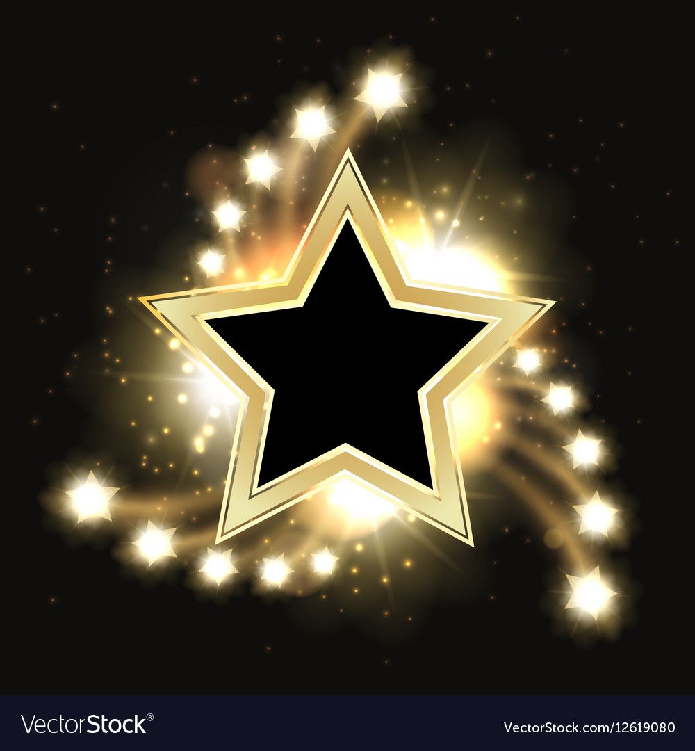 Stars Sparkling Gold Background Design With Star Vector Image
