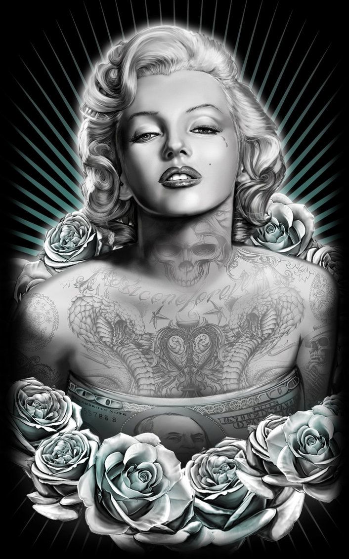 Tattooed Marilyn Monroe Wallpaper On