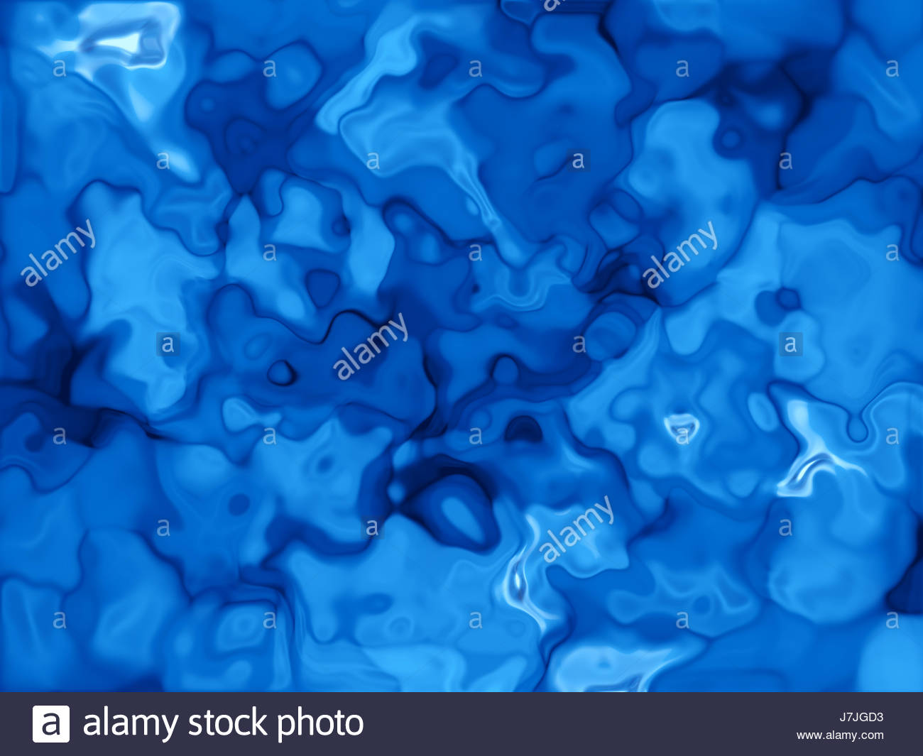 Abstract Liquid Background In Blue Stock Photo