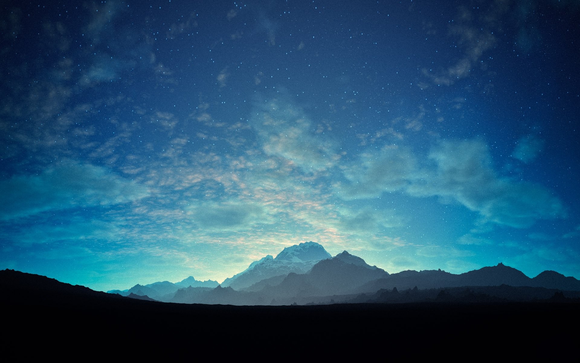 Starry Stars Abstract HD Wallpaper Mountain Landscape Nature