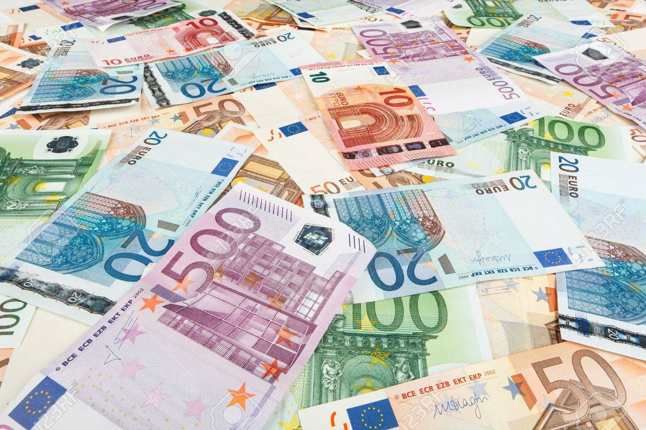 Paper Money Euro Background Of Banknotes For The Screen Saver