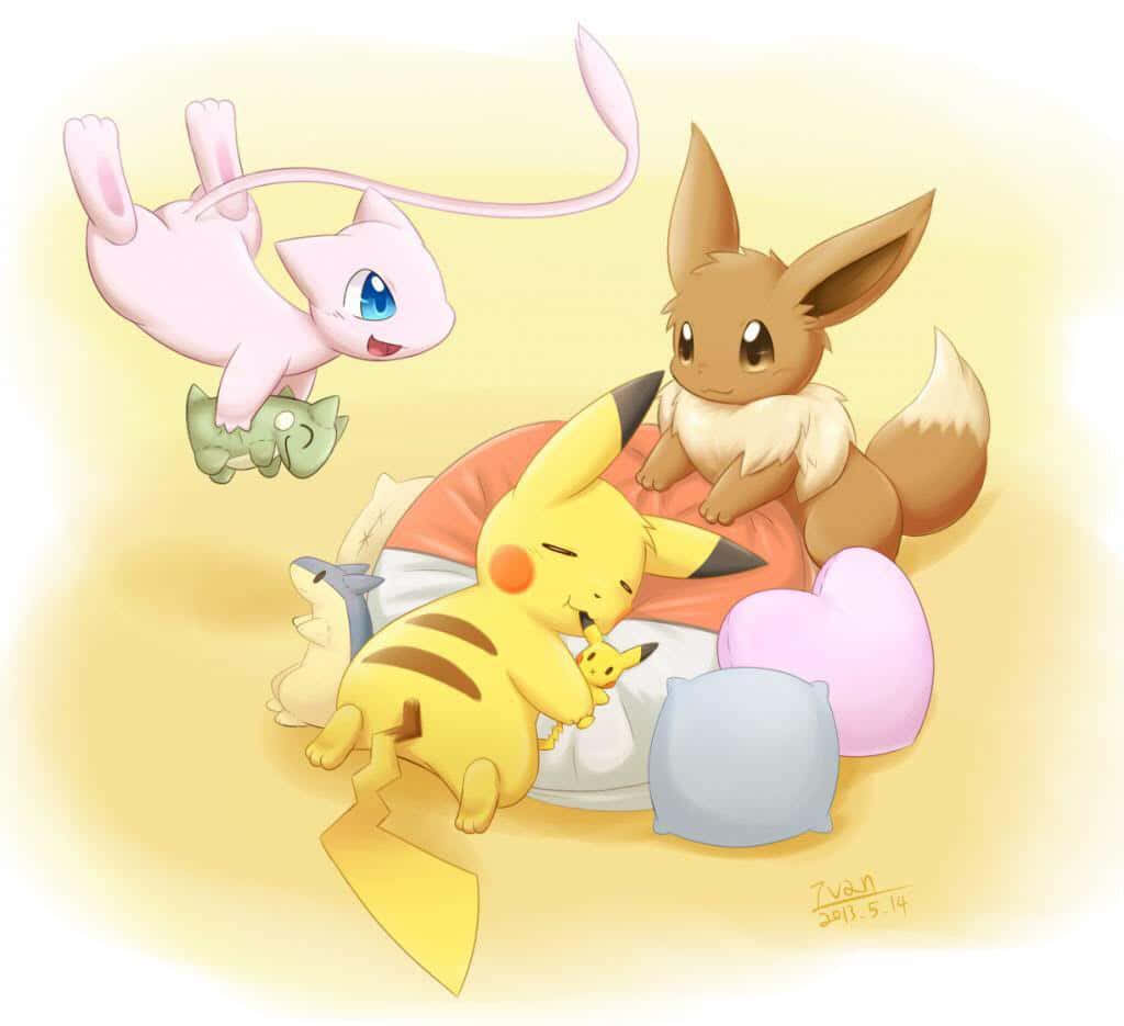Cute Pikachu And Eevee Wallpaper