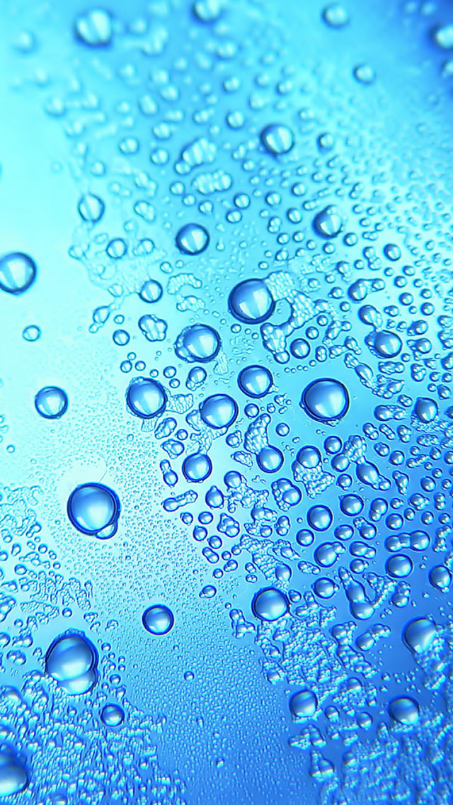 Blue Water Drops iPhone 5s Wallpaper
