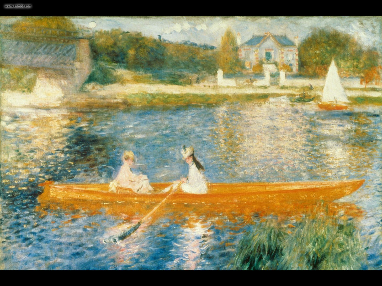 Drawing Painting The Seine At Asnieres Renoir Picture Nr