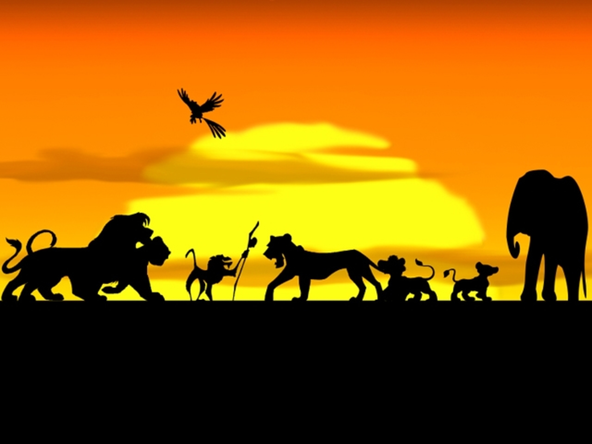 Sunset Disney Pany Silhouettes The Lion King Wallpaper