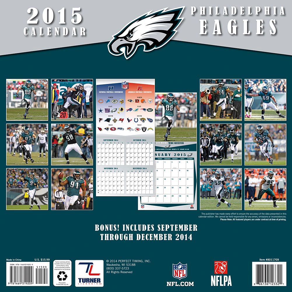 Football Philadelphia Eagles Wall Calendar