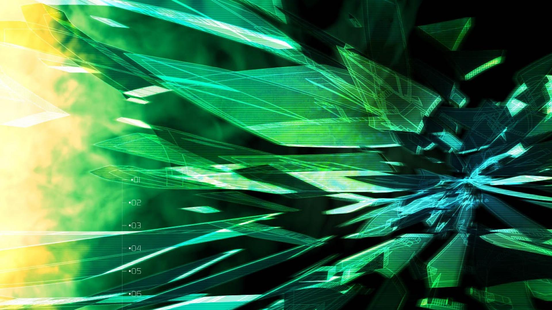 Abstract Green Techno Wallpaper