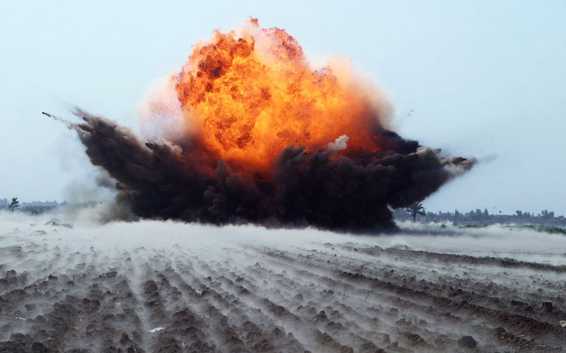 Agricultural Land Bombing Bomb Explosion Destruction War Fire