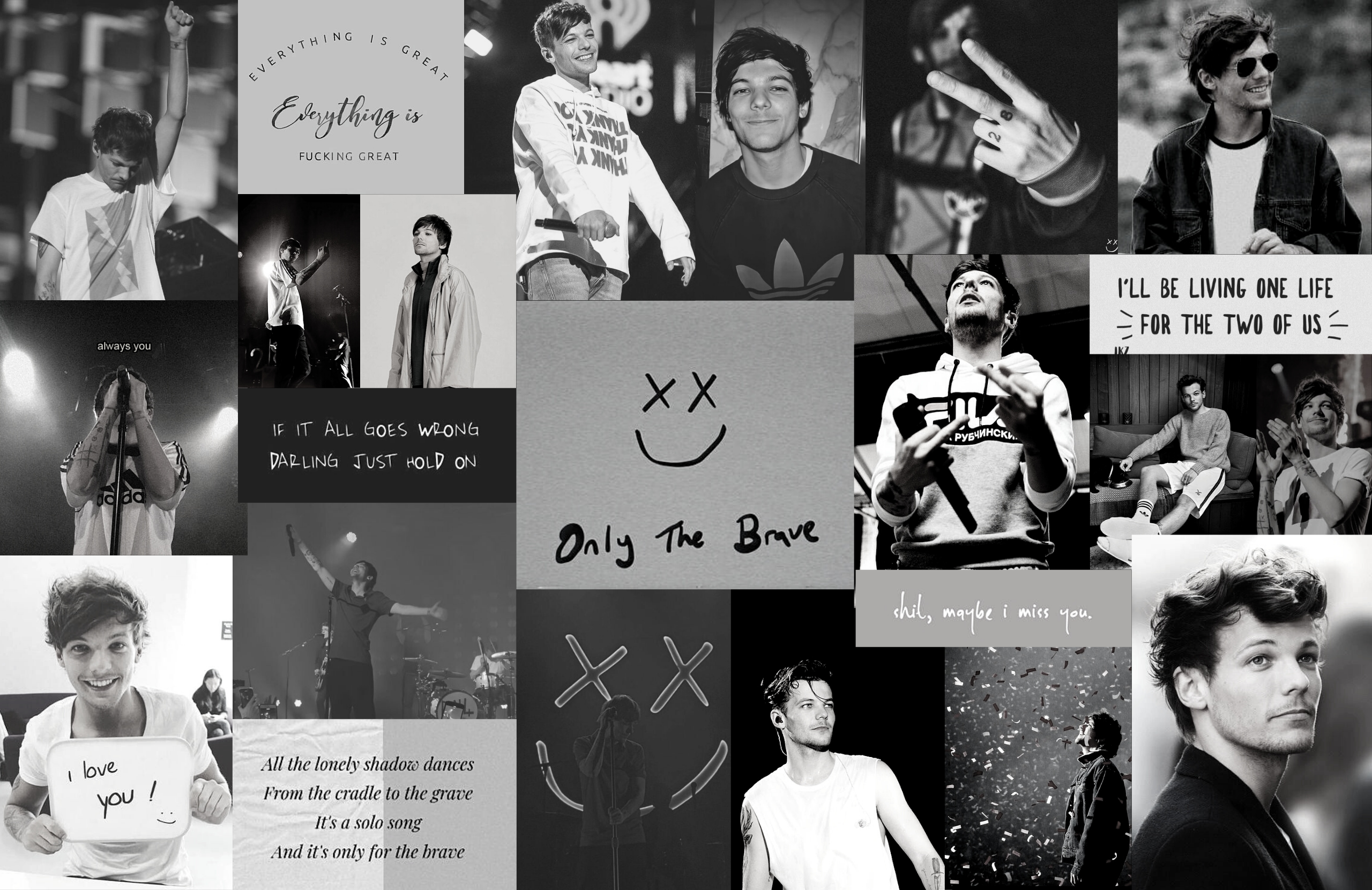 Louis Tomlinson Aesthetic Wallpaper Collages Black And White