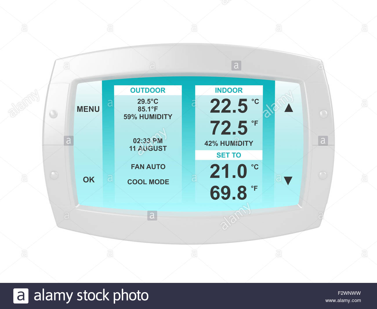 Free download Modern thermostat isolated on white background Stock