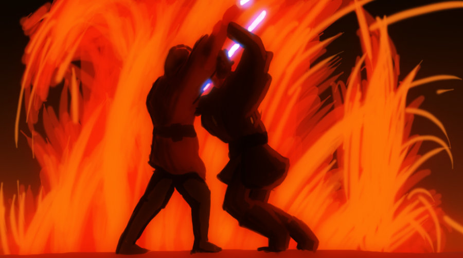 Obi Wan vs Anakin Speed Paint Test by Lourwind on