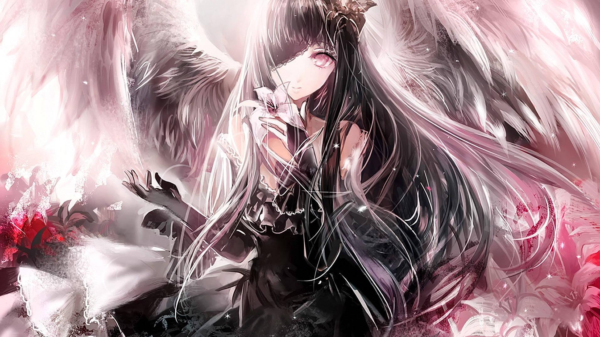 Black Angel Wings Background Wallpaper