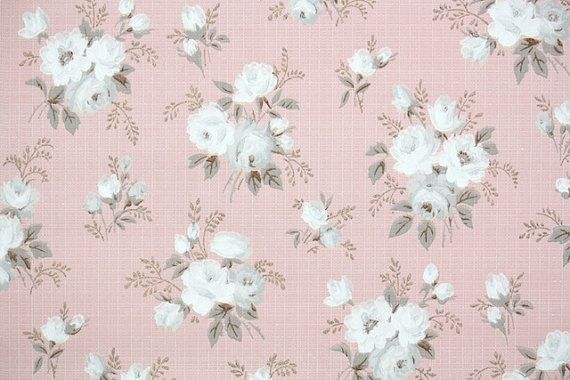 S Vintage Wallpaper Floral With White Rose Bouquets