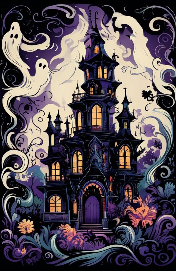 Disney Haunted Mansion Wallpaper Stencil