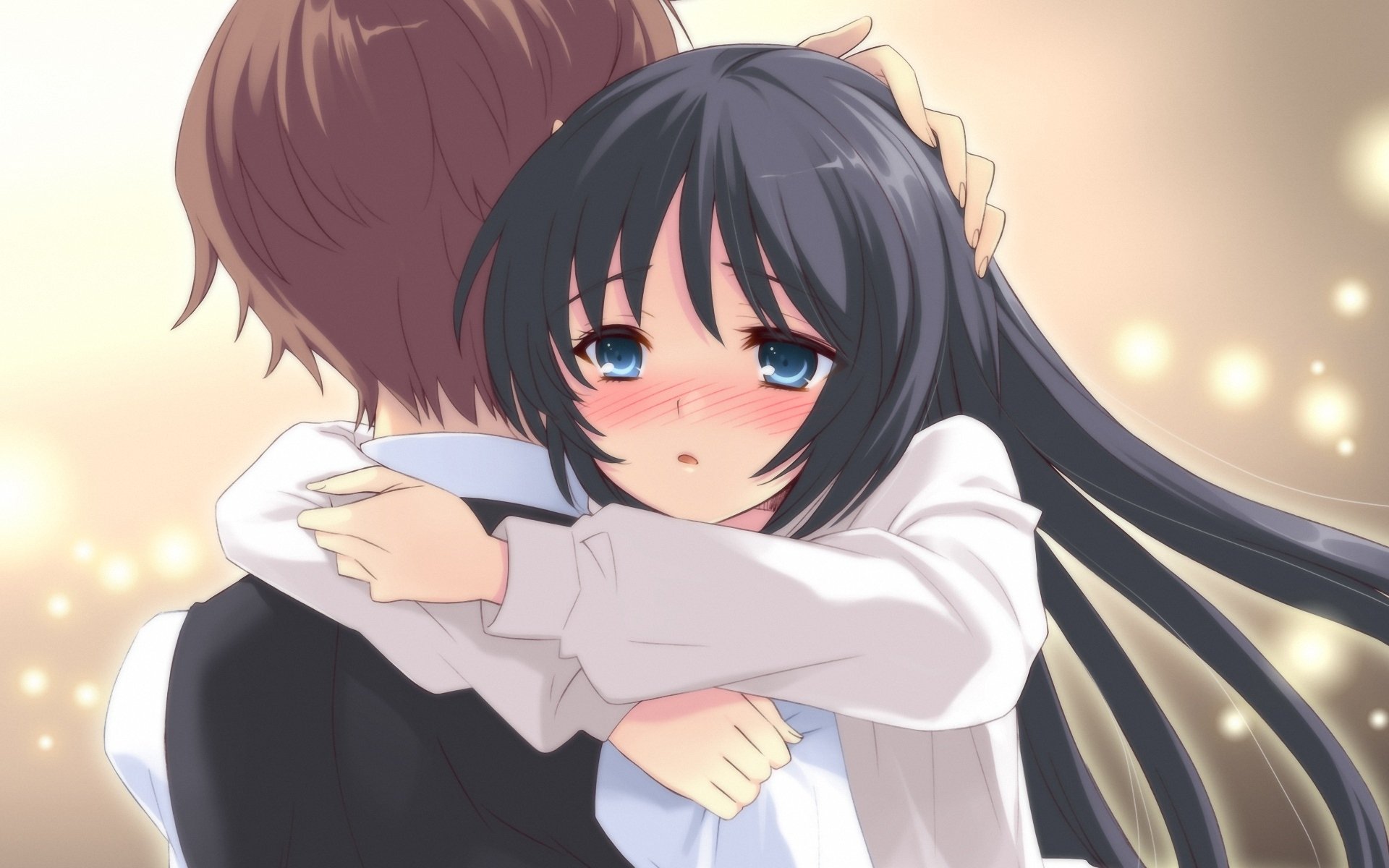 Anime Hug Wallpaper Sad Crying