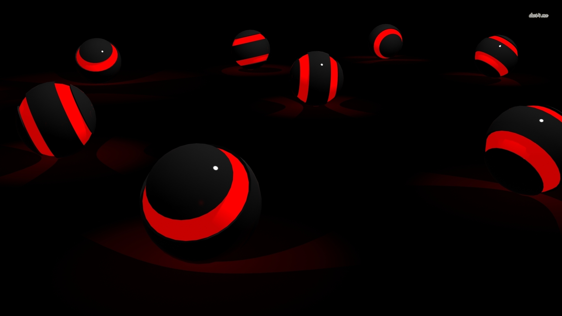 Black Red striped Spheres wallpaper 3D wallpapers