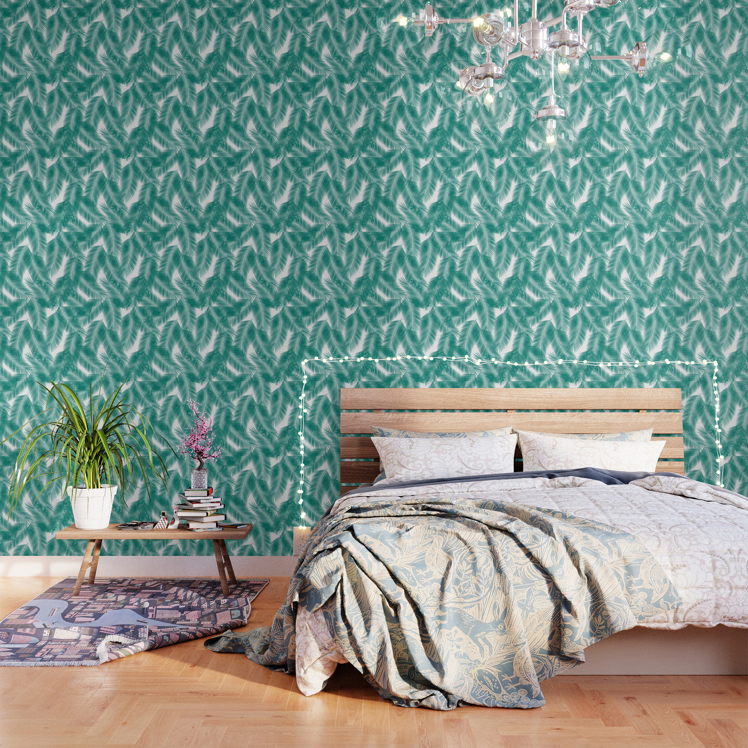Green Tropical Palm Leaves Wallpaper By Tanyalegere Society6