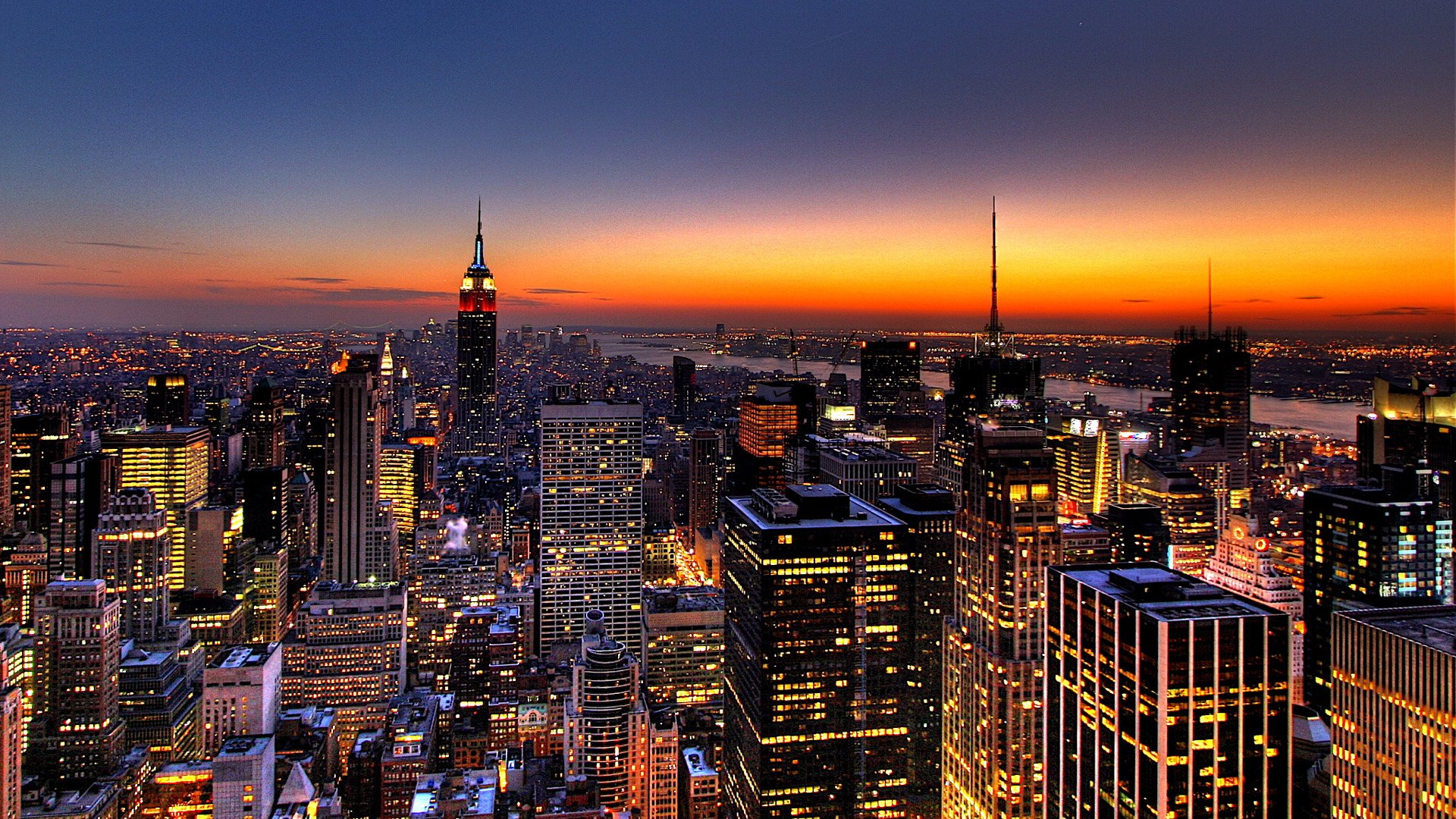 NYC Skyline Wallpaper at Night HD wallpaper background