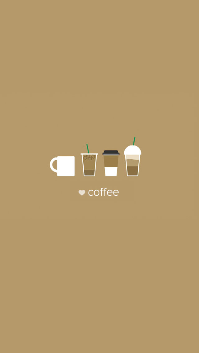 Coffee Cups Flat Minimal Illustration iPhone 5 Wallpaper iPod