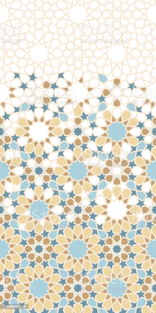Moroccan Mosaic Wallpaper Repeating Vector Border Pattern