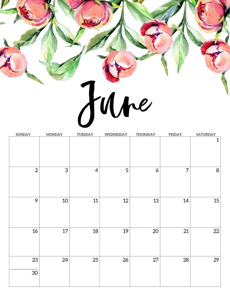 Cute June 2020 Calendar Printable for Kids June 2019 Calendar 768x994