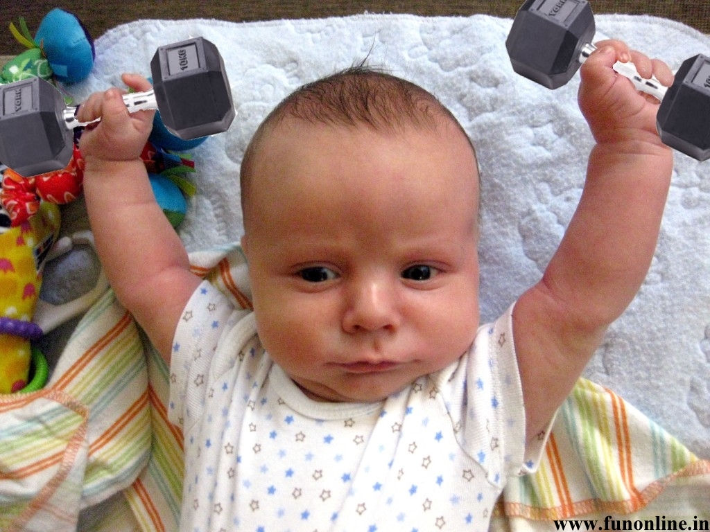 Funny Babies Workout HD Wallpaper