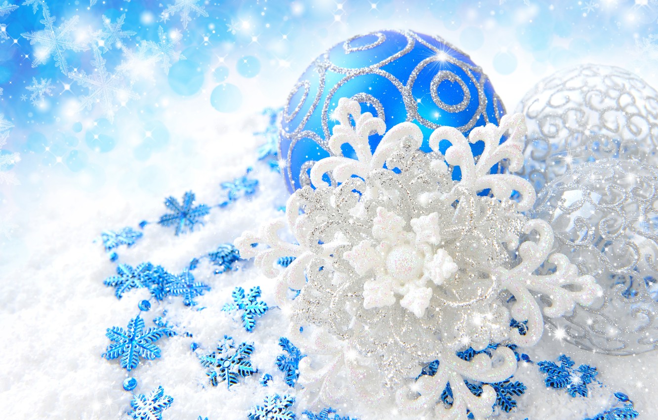 Wallpaper Snowflakes Balls Patterns Toys Shine New Year
