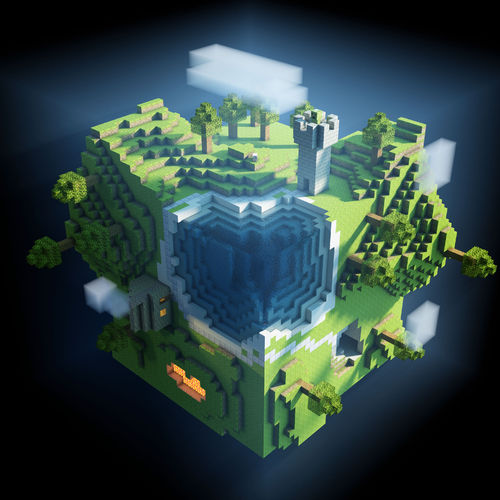 Minecraft Square Globe Wallpaper For iPad