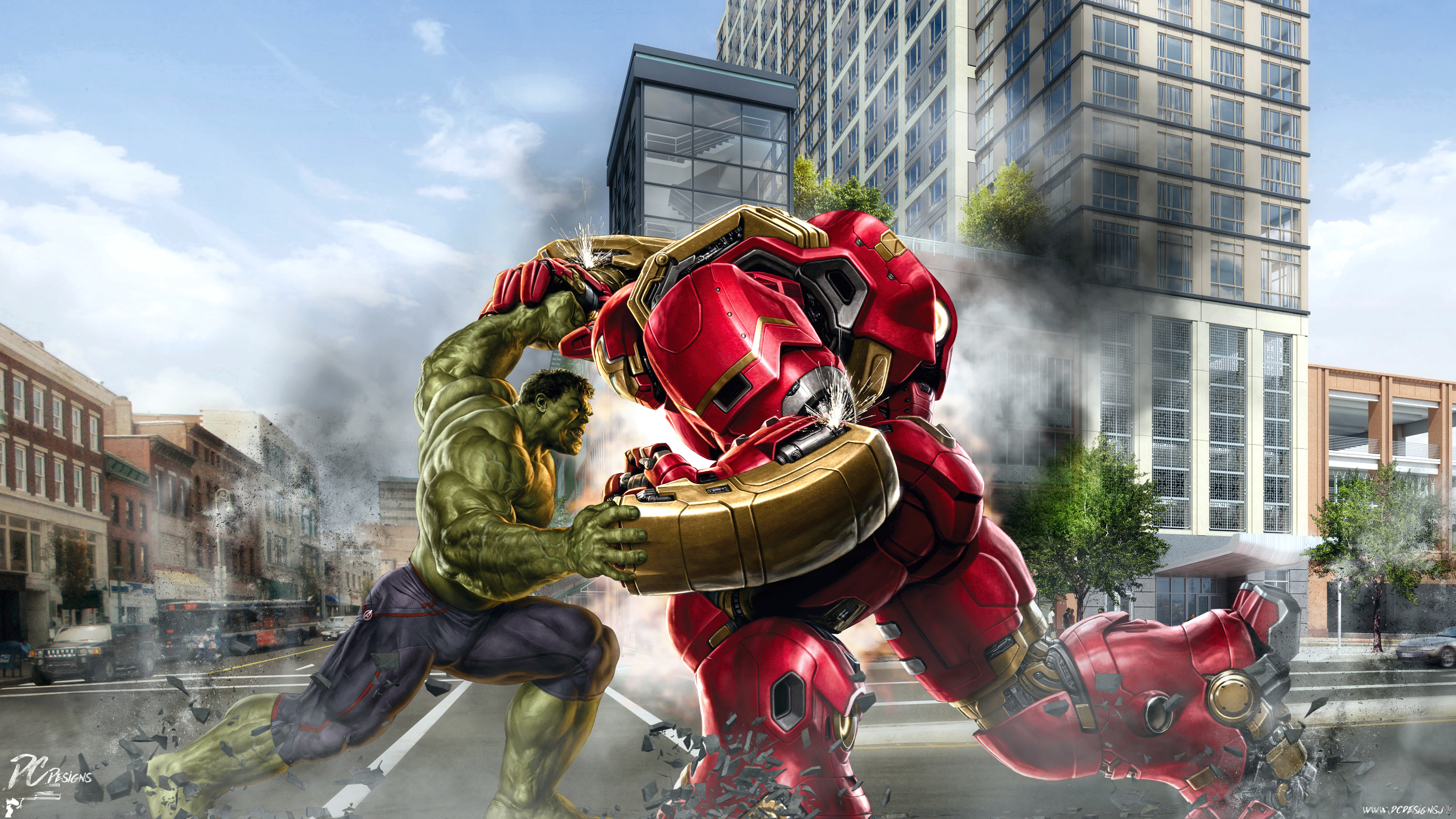 Hulk Vs Hulkbuster HD Wallpaper Background Image