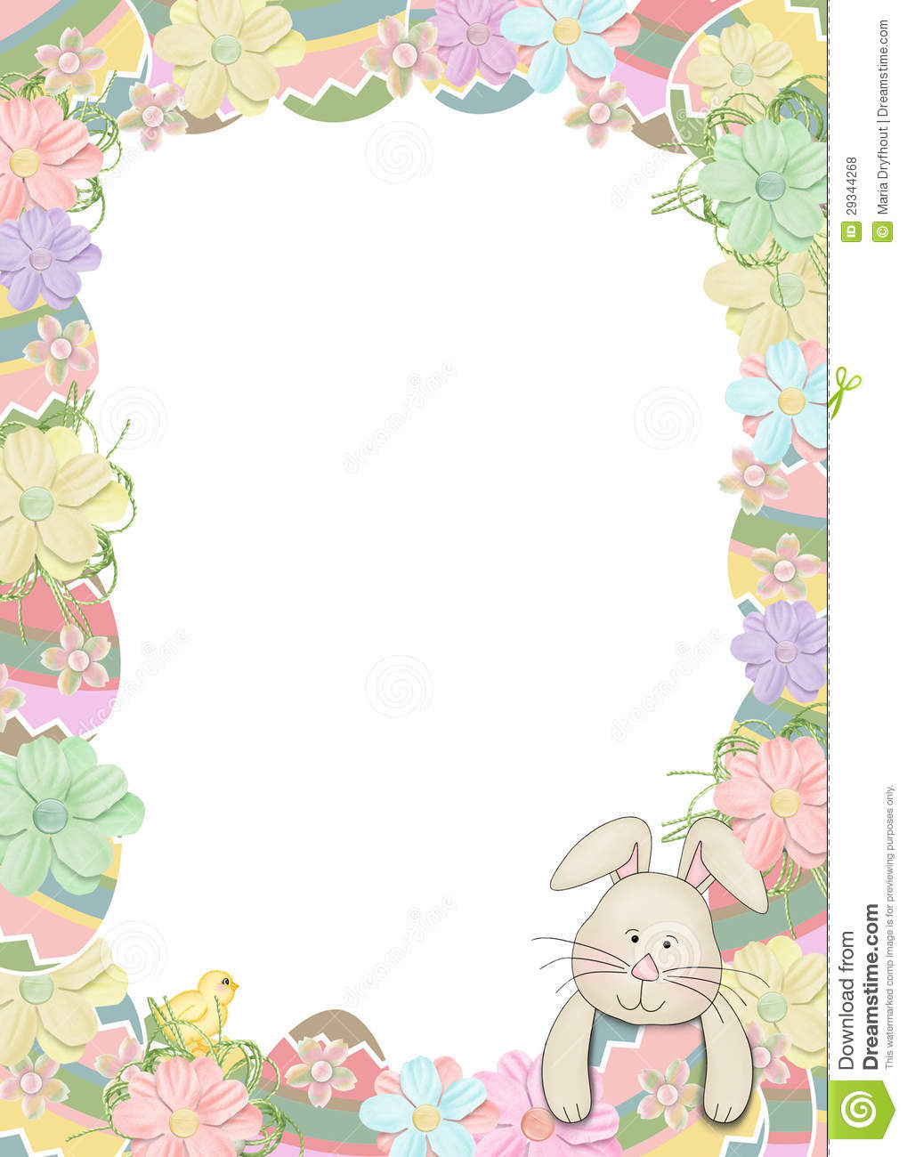 Easter Egg Border With Bunny Royalty Stock Photos Image