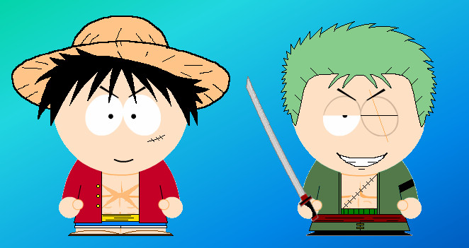 SP Luffy and Zoro  New World  by grimmjack on
