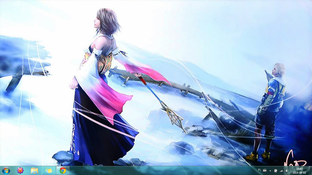 My Current Wallpaper Yuna And Tidus By Fanffx